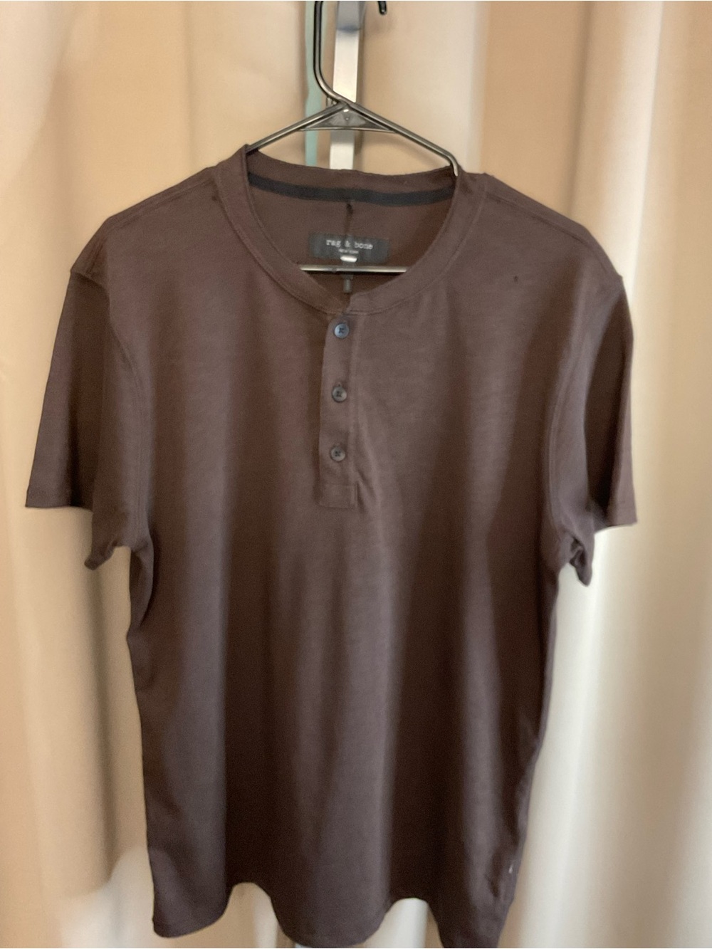 rag & bone Brown Short Sleeve Henley Tee
